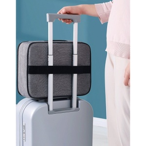 Geanta Flippy pentru Depozitare Acte si Documente, Facturi, Carduri, cu Cod de Securitate, 2 Compartimente, Impermeabila, 37 x 10.5 x 27 cm, Gri - Img 16