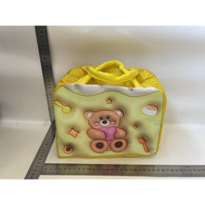 Geantă Frigorifică, Flippy, cu Desene Animate 3D, Portabilă pentru Copii, de Prânz, din Pânză Oxford, 23x13x19 cm, Model Ursulet, Galben - Img 2