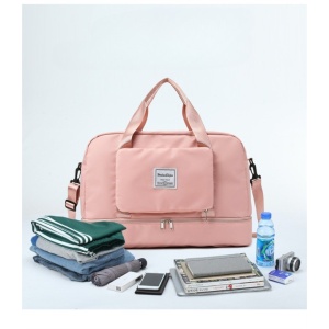 Geanta Pliabila, Flippy, pentru Voiaj, Buzunare Multiple, de Mana, Impermeabila, Material Textil, Capacitate 8 Kg, Dimensiune Deschisa 42x28x10 cm, Roz - Img 9