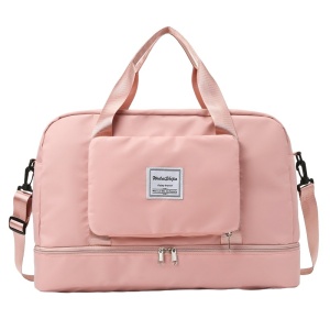 Geanta Pliabila, Flippy, pentru Voiaj, Buzunare Multiple, de Mana, Impermeabila, Material Textil, Capacitate 8 Kg, Dimensiune Deschisa 42x28x10 cm, Roz - Img 1