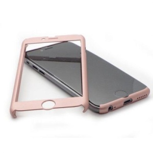 Husa Apple iPhone 6/6S IPAKY Full Cover 360 Roz Auriu + Folie Cadou - Img 2
