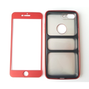 Husa Apple iPhone 7 Plus Full Silicone 360 Rosu - Img 3