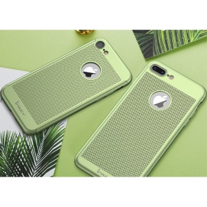 Husa Apple iPhone 7 Plus IPAKY Full Cover 360 Air cu Gauri Verde + Folie Sticla - Img 4