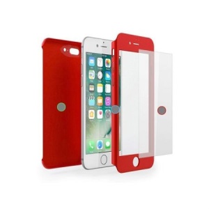 Husa Apple iPhone 7 Plus IPAKY Full Cover 360 Rosu + Folie Cadou - Img 4