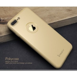 Husa Apple iPhone 8 Plus IPAKY Full Cover 360 Auriu + Folie Cadou - Img 8