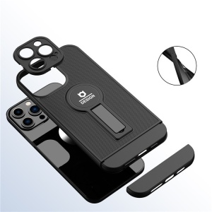 Husa Armor Design cu Stand pentru Apple iPhone 14 Plus (6.7) Negru, Suport Auto Magnetic, Protectie Antisoc, Flippy - Img 5