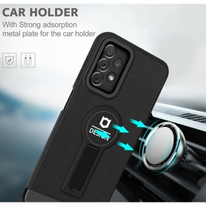 Husa Armor Design cu Stand pentru Samsung Galaxy A02s/ A03s, Negru, Suport Auto Magnetic, Wireless Charge, Protectie Antisoc, Flippy - Img 4