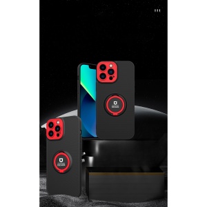 Husa de protectie Eagle eye pentru Apple iPhone 14, Rezistenta la socuri, Protectie camera, Cu inel de prindere magnetic negru, rosu, Negru - Img 4
