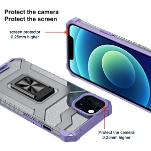 Husa de protectie Flippy compatibila cu Apple iPhone 13 Acrylic Armor cu suport Mov - Img 2
