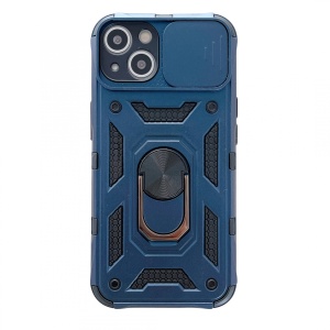 Husa de protectie Flippy compatibila cu Apple iPhone 13 Defender Model 4 cu suport,Albastru - Img 1