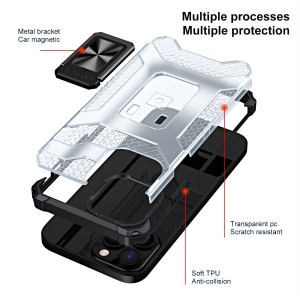 Husa de protectie Flippy compatibila cu Apple iPhone 13 Pro Max Acrylic Armor cu suport Negru - Img 2