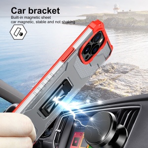 Husa de protectie Flippy compatibila cu Apple iPhone 13 Pro Max Acrylic Armor cu suport Rosu - Img 2