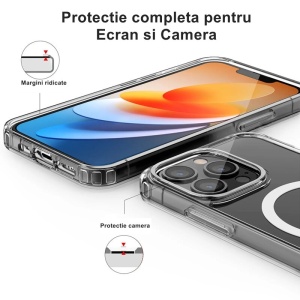 Husa de protectie Flippy compatibila cu Apple iPhone 15 Plus, MagSafe Blister, gaura mare camera, transparenta - Img 4