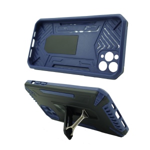 Husa de protectie Flippy pentru Apple iPhone 12 Pro Max Defender Model 4 cu suport, Albastru inchis - Img 5