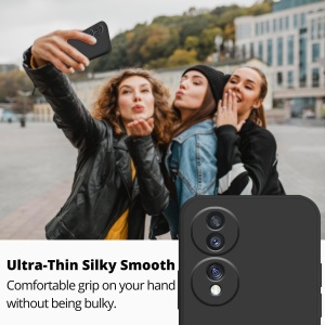 Husa de Protectie, Flippy, pentru Honor 70, Liquid Silicone, cu Microfibra pe Interior, Protectie Antisoc, Compatibil Incarcare Wireless, Negru - Img 6