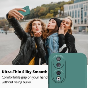 Husa de Protectie, Flippy, pentru Honor 90, Liquid Silicone, cu Microfibra pe Interior, Protectie Antisoc, Compatibil Incarcare Wireless, Verde - Img 5