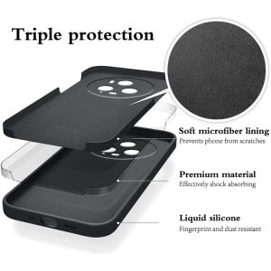 Husa de Protectie, Flippy, pentru Honor Magic 5 Pro, Liquid Silicone, cu Microfibra pe Interior, Protectie Antisoc, Compatibil Incarcare Wireless, Negru - Img 2