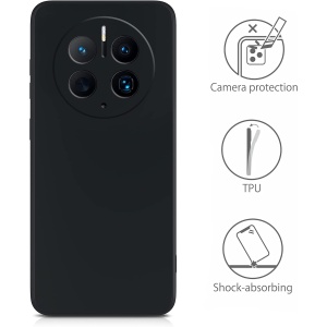 Husa de Protectie, Flippy, pentru Huawei Mate 50 Pro, Liquid Silicone, cu Microfibra pe Interior, Protectie Antisoc, Compatibil Incarcare Wireless, Negru - Img 4