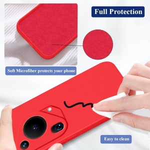 Husa de Protectie, Flippy, pentru Huawei Pura 70, Liquid Silicone, cu Microfibra pe Interior, Protectie Antisoc, Compatibil Incarcare Wireless, Rosu - Img 6