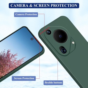 Husa de Protectie, Flippy, pentru Huawei Pura 70 Pro, Liquid Silicone, cu Microfibra pe Interior, Protectie Antisoc, Compatibil Incarcare Wireless, Verde - Img 4