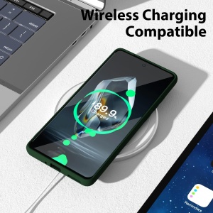 Husa de Protectie, Flippy, pentru OnePlus 12 5G, Liquid Silicone, cu Microfibra pe Interior, Protectie Antisoc, Compatibil Incarcare Wireless, Verde - Img 3