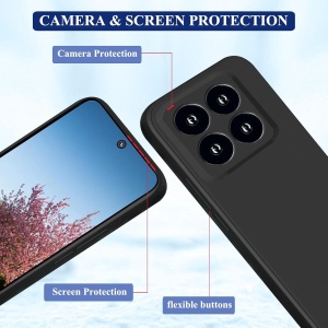 Husa de Protectie, Flippy, pentru Xiaomi 14, Liquid Silicone, cu Microfibra pe Interior, Protectie Antisoc, Compatibil Incarcare Wireless, Negru - Img 6