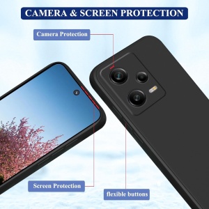 Husa de Protectie, Flippy, pentru Xiaomi Redmi Note 12 Pro 5G, Liquid Silicone, cu Microfibra pe Interior, Protectie Antisoc, Compatibil Incarcare Wireless, Negru - Img 5