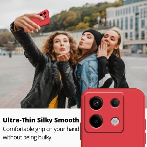 Husa de Protectie, Flippy, pentru Xiaomi Redmi Note 13 Pro 5G, Liquid Silicone, cu Microfibra pe Interior, Protectie Antisoc, Compatibil Incarcare Wireless, Rosu - Img 6