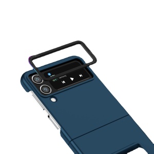 Husa de protectie Flippy, Pliere Tridimensionala, Multifunctionala, PC, pentru Samsung Galaxy Z Flip 3 , Albastru - Img 5