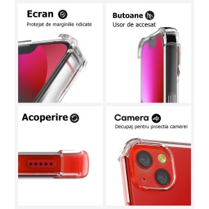 Husa de protectie Flippy, TPU, pentru Apple iPhone 15 Plus , Antisoc, Protectie colturi, Rezistenta la impact, Transparenta - Img 3