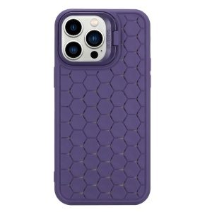 Husa de Protectie TPU, Flippy, pentru Apple iPhone 15 Pro Max, 3D Cube, cu Inel, Protectie Camera, Antisoc, Antizgariere, Antialunecare, Acoperire Completa, Mov - Img 4