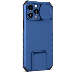 Husa Defender cu Stand pentru iPhone 11, Albastru, Suport reglabil, Antisoc, Protectie glisanta pentru camera, Flippy - Img 1
