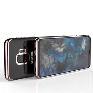 Husa Huawei P20 Lite Transparent cu Margini Roz-Aurii - Img 4