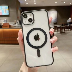 Husa MagSafe pentru Apple iPhone 13 Pro, Full Cover, Frosted Acrylic Color Big Hole, Magnetica, Incarcare Wireless, Flippy, Negru - Img 7