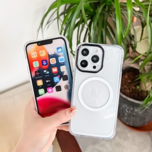 Husa MagSafe Silicone pentru iPhone 13 Pro Max, Flippy, Transparenta, Magnetica, Extra Protectie Camera Negru - Img 4