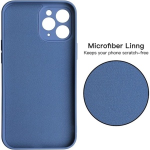 Husa protectie compatibila cu Apple iPhone 11 Pro Liquid Silicone Case Albastru inchis - Img 4