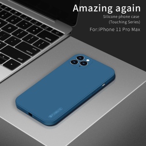 Husa protectie compatibila cu Apple iPhone 11 Pro Max Liquid Silicone Case Albastru inchis - Img 23