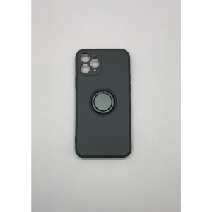 Husa protectie Flippy compatibila cu Apple iPhone 11 Pro Liquid Silicone Ring cu suport rotativ Negru - Img 8