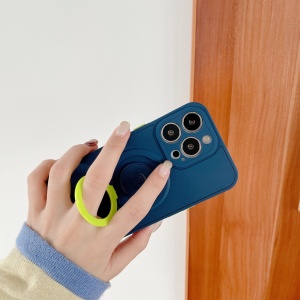 Husa protectie Flippy compatibila cu Apple iPhone 13 Mag Safe Silicone Albastru - Img 2