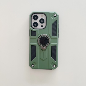Husa protectie Flippy compatibila cu Apple iPhone 13 Pro Max Defender Model 5 cu suport prindere inel,Verde - Img 3