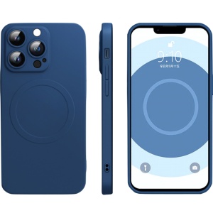 Husa protectie Flippy compatibila cu iPhone 11 (6.1), Liquid MagSafe, ring-shaped, magnetica, Albastru - Img 1