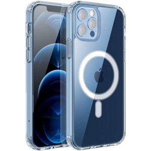 Husa protectie Flippy pentru iPhone 11 Mag Safe, 2 in 1 incarcare si magnet, Acril si Silicon, Transparenta - Img 1