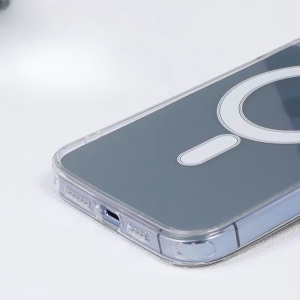 Husa protectie Flippy pentru iPhone 14 Mag Safe, 2 in 1 incarcare si magnet, Silicone, Transparenta - Img 2