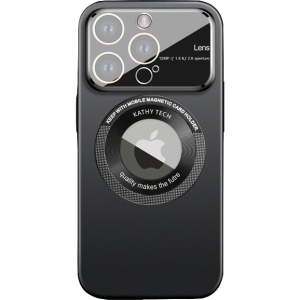 Husa protectie MagSafe Kathy Tech, Flippy, pentru Apple iPhone 14 Plus, Dublu Cerc, Negru - Img 1