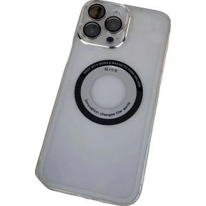 Husa protectie MagSafe TPU, Flippy, pentru iPhone 14, cu decupaj logo, Folie Sticla Camera, Transparent - Img 1