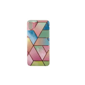 Husa protectie pentru Apple iPhone XR Soft IMD TPU Marble Geometric Roz - Img 3