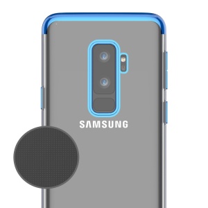 Husa Samsung Galaxy S9 Plus Transparent cu Margini Albastre - Img 2