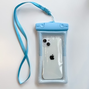 Husa subacvatica Cushion Waterproof Flippy, Snowproof, Universala, Dungata, cu Snur, pentru telefon sau documente, Bleu - Img 2