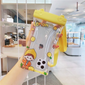 Husa subacvatica Fruity Waterproof Flippy, Snowproof, Universala, Impermeabila, cu Snur, pentru telefon sau documente, Lemon Boy, Galben - Img 3