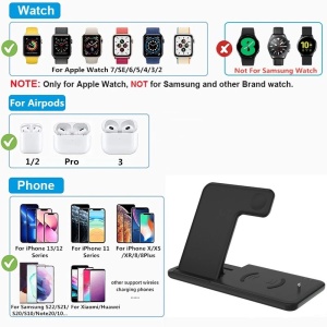 Incarcator Wireless FastCharge Flippy 4 In 1, design pliabil, 15W, Compatibil Apple Watch, Airpods, iPhone, Android, Samsung, Huawei, Xiaomi, Oppo, Negru - Img 4